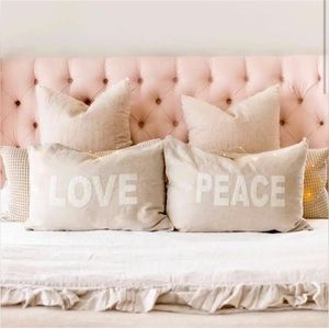 Jilly Box Pom Pom shams, peace & love